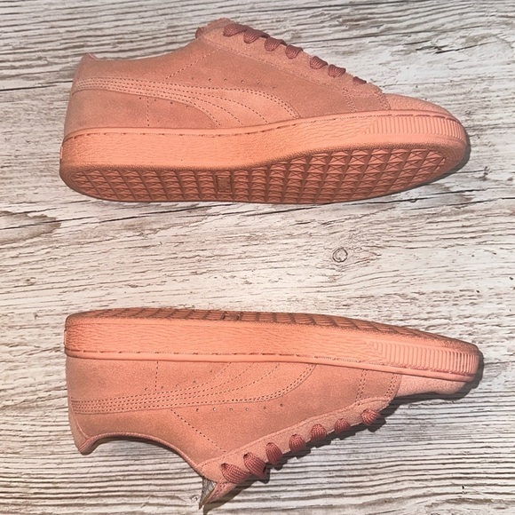 Puma Suede Shell Pink Classic Glitz Lace-Up Sneakers Size 7 - Picture 3 of 8